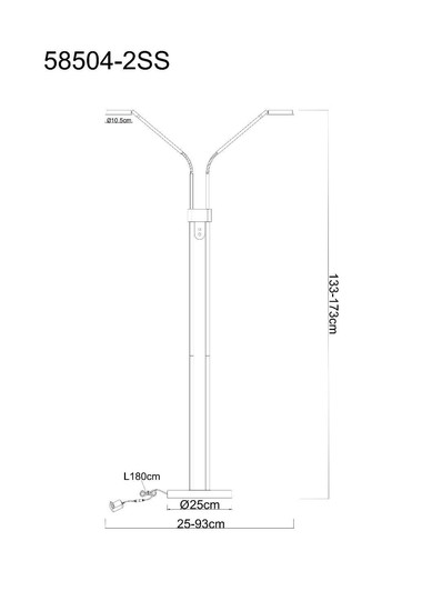 Globo LED Stehleuchte Silvio 2-flammig 2x 6,5W dimmbar CCT warm-/neutralweiss Schwarz matt Metall 173cm