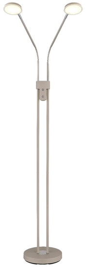 Globo LED Stehleuchte Silvio 2-flammig 2x 6,5W dimmbar CCT warm-/neutralweiss Sandfarben matt Metall 173cm