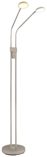 Globo LED Stehleuchte Silvio 2-flammig 2x 6,5W dimmbar CCT warm-/neutralweiss Sandfarben matt Metall 173cm