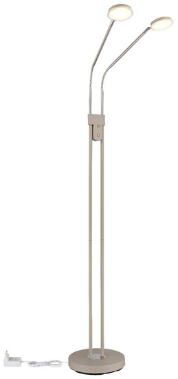 Globo LED Stehleuchte Silvio 2-flammig 2x 6,5W dimmbar CCT warm-/neutralweiss Sandfarben matt Metall 173cm