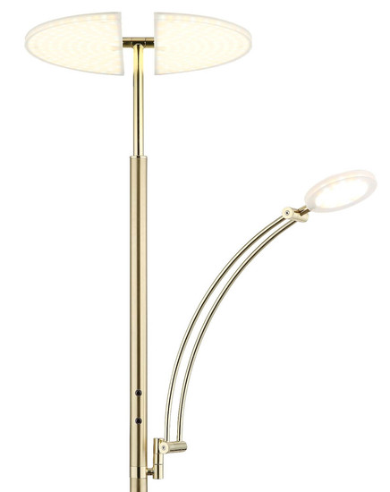 Globo LED Deckenfluter Tirana 40W dimmbar CCT warm-/neutral-/tageslichtweiss Messingfarben matt Metall 183cm
