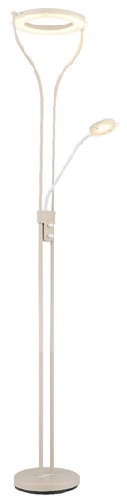 Globo LED Deckenfluter Ebro 20W warmweiss Sandfarben matt Metall Glas 194cm