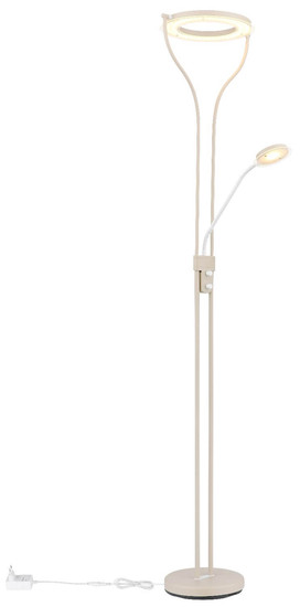 Globo LED Deckenfluter Ebro 20W warmweiss Sandfarben matt Metall Glas 194cm