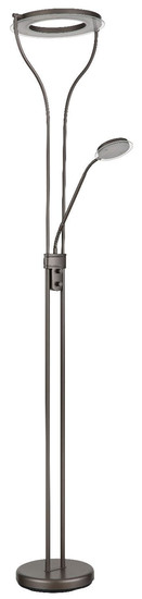 Globo LED Deckenfluter Ebro 20W warmweiss Kaffeefarben matt Metall Glas 194cm