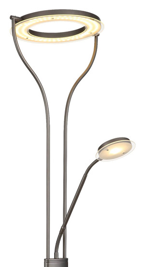 Globo LED Deckenfluter Ebro 20W warmweiss Kaffeefarben matt Metall Glas 194cm