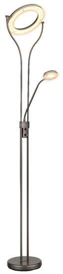 Globo LED Deckenfluter Ebro 20W warmweiss Kaffeefarben matt Metall Glas 194cm