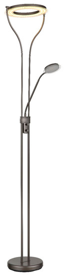 Globo LED Deckenfluter Ebro 20W warmweiss Kaffeefarben matt Metall Glas 194cm