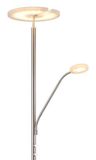 Globo LED Deckenfluter Stanford 28W dimmbar warmweiss Nickel matt Metall 180cm
