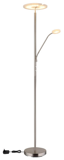 Globo LED Deckenfluter Stanford 28W dimmbar warmweiss Nickel matt Metall 180cm