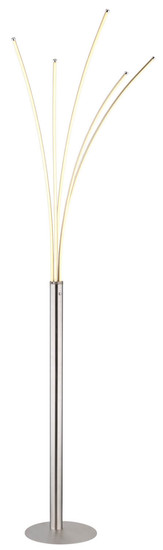 Globo Bizzy LED Stehleuchte 36W Warmweiß Nickel Matt, Metall 187cm 59229N