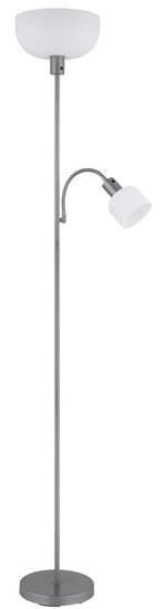 Globo Hinton E27 Stehleuchte 60W Silberfarben Matt, Metall Ø26cm 59947