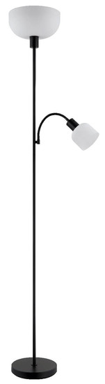 Globo Stehleuchte Hinton E27 + E14 Schwarz matt Metall 179cm