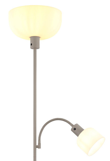 Globo Stehleuchte Hinton E27 + E14 Sandfarben matt Metall 179cm