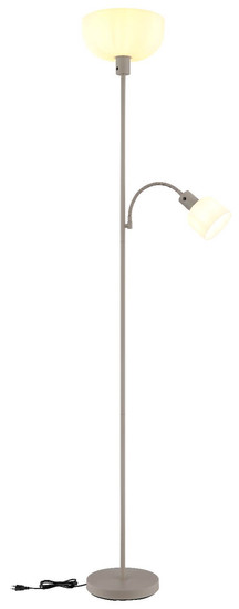 Globo Stehleuchte Hinton E27 + E14 Sandfarben matt Metall 179cm