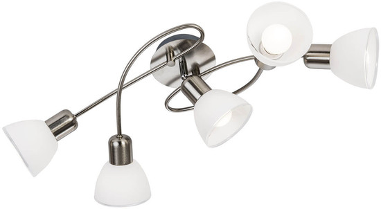 Globo Mattes Deckenleuchte 5-fach 4W Nickel Matt, Metall Ø9,5cm 608805016