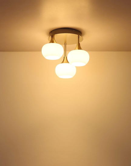 Globo LED Deckenleuchte Lui 24W warmweiss Nickel matt Metall Glas Ø35cm