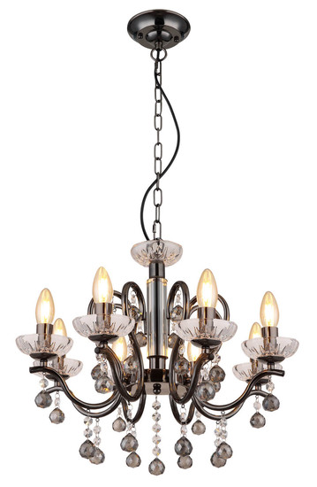 Globo Camila E14 Luster 8-fach 40W Schwarz-Chrom, Metall 125cm 64134-8