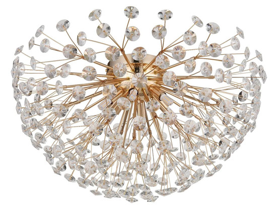 Globo LED Deckenleuchte Katrina 6-flammig G9 LED 6x 3,5W warmweiss Goldfarben klar Metall K9 Kristalle Ø60cm