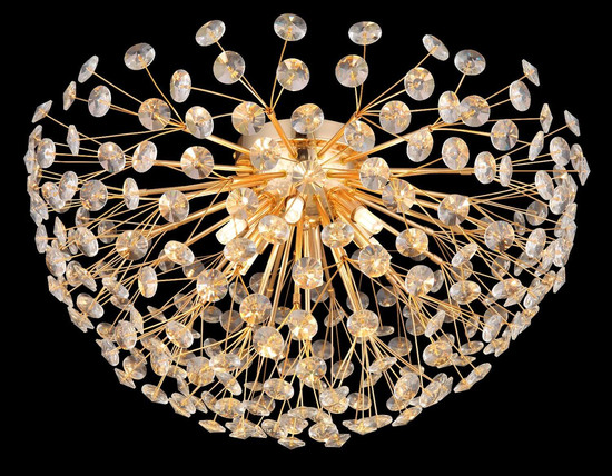 Globo LED Deckenleuchte Katrina 6-flammig G9 LED 6x 3,5W warmweiss Goldfarben klar Metall K9 Kristalle Ø60cm