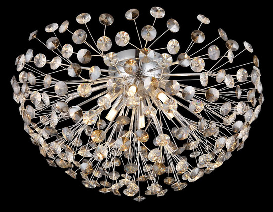 Globo LED Deckenleuchte Katrina 6-flammig G9 LED 6x 3,5W warmweiss Verchromt rauchfarben Metall K9 Kristalle Ø60cm