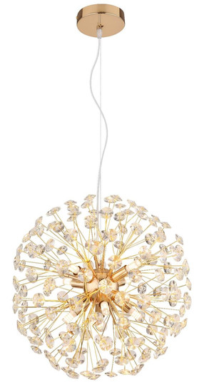 Globo LED Kronleuchter Katrina 8-flammig G9 LED 8x 3,5W warmweiss Goldfarben klar Metall K9 Kristalle Ø40cm