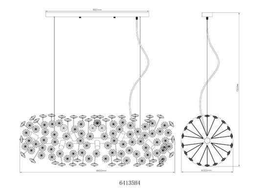 Globo LED Kronleuchter Katrina 12-flammig G9 LED 12x 3,5W warmweiss Goldfarben klar Metall K9 Kristalle 150x90cm