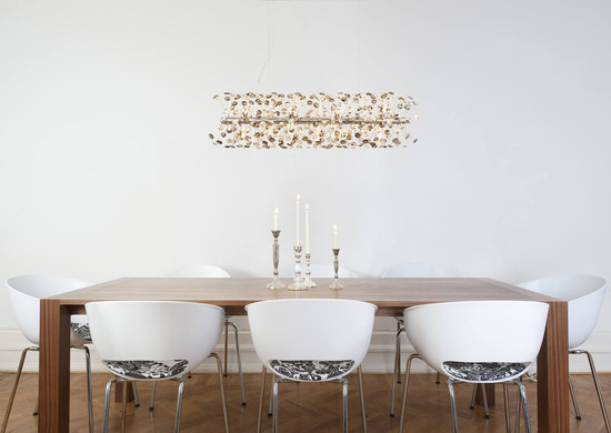 Globo Katrina G9 Luster 12-fach 3,50W Warmweiß Verchromt, Metall 150cm 64135H4C