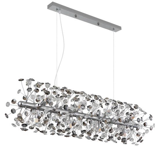 Globo Katrina G9 Luster 12-fach 3,50W Warmweiß Verchromt, Metall 150cm 64135H4C