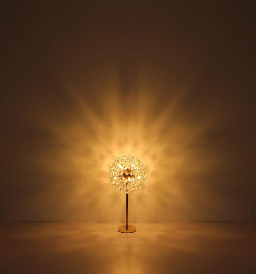 Globo LED Tischleuchte Katrina 8-flammig G9 LED 8x 3,5W warmweiss Verchromt rauchfarben Metall K9 Kristalle Ø35cm