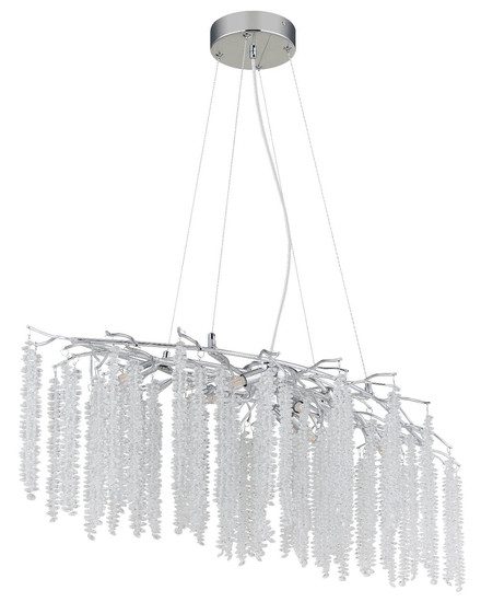 Globo Kronleuchter Laverne 9-flammig G9 Verchromt klar Metall Glaskristalle 120x100cm