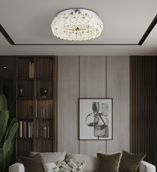 Globo Diann LED Deckenleuchte 40W Neutralweiß Verchromt, Metall Ø50cm 64140D