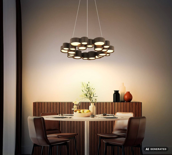 Globo LED Pendelleuchte Darla 36W warmweiss Anthrazit matt Metall Ø59cm