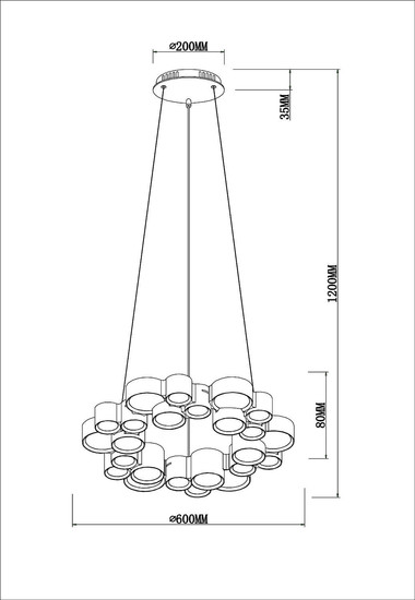Globo LED Pendelleuchte Darla 36W warmweiss Anthrazit matt Metall Ø59cm