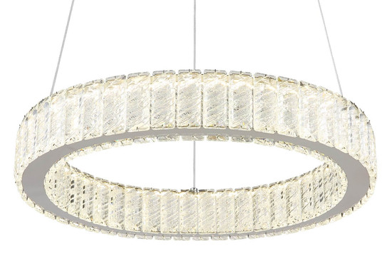 Globo LED Pendelleuchte Mucky 50W dimmbar Fernbedienung CCT warm-/tageslichtweiss Verchromt klar Metall K5 Kristalle Ø50cm