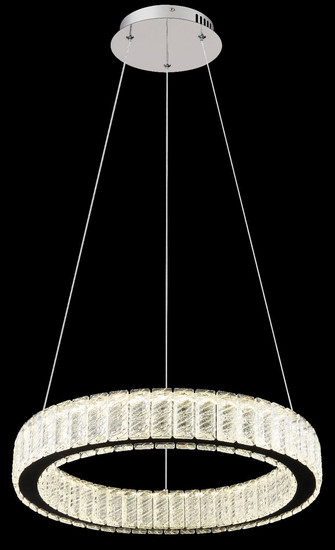 Globo LED Pendelleuchte Mucky 50W dimmbar Fernbedienung CCT warm-/tageslichtweiss Verchromt klar Metall K5 Kristalle Ø50cm