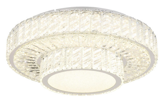Globo LED Deckenleuchte Mucky 50W dimmbar Fernbedienung CCT warm-/tageslichtweiss Verchromt klar Metall K5 Kristalle Ø50cm