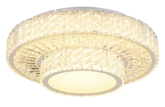 Globo LED Deckenleuchte Mucky 50W dimmbar Fernbedienung CCT warm-/tageslichtweiss Verchromt klar Metall K5 Kristalle Ø50cm