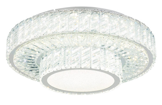 Globo LED Deckenleuchte Mucky 50W dimmbar Fernbedienung CCT warm-/tageslichtweiss Verchromt klar Metall K5 Kristalle Ø50cm