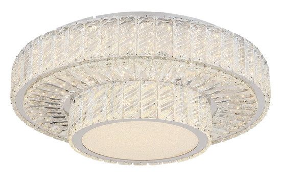 Globo LED Deckenleuchte Mucky 50W dimmbar Fernbedienung CCT warm-/tageslichtweiss Verchromt klar Metall K5 Kristalle Ø50cm