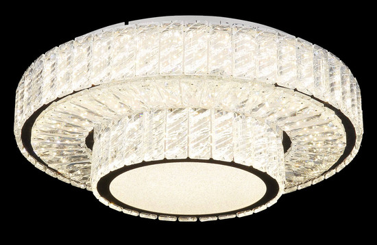 Globo LED Deckenleuchte Mucky 50W dimmbar Fernbedienung CCT warm-/tageslichtweiss Verchromt klar Metall K5 Kristalle Ø50cm