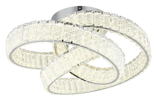 Globo Mucky LED Deckenleuchte 78W CCT Verchromt, Metall Fernbedienung Nachtlicht Memoryfunktion Ø60cm 67162D