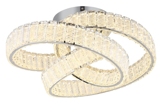 Globo Mucky LED Deckenleuchte 78W CCT Verchromt, Metall Fernbedienung Nachtlicht Memoryfunktion Ø60cm 67162D