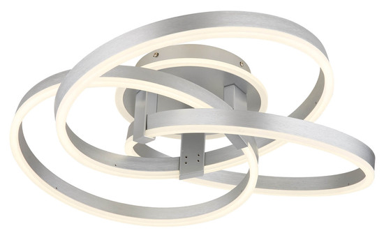 Globo Herwig LED Deckenleuchte 56W CCT Aluminium Gebürstet Fernbedienung Nachtlicht Memoryfunktion 20cm 67163-56