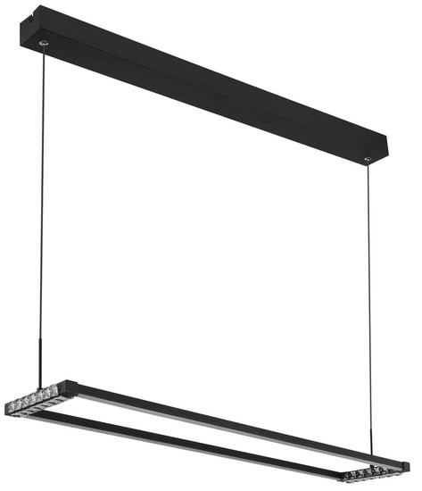 Globo Mariella LED Hängeleuchte 30W CCT Schwarz Matt, Metall Fernbedienung Nachtlicht Memoryfunktion 150cm 67164H