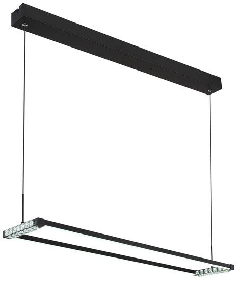 Globo Mariella LED Hängeleuchte 30W CCT Schwarz Matt, Metall Fernbedienung Nachtlicht Memoryfunktion 150cm 67164H