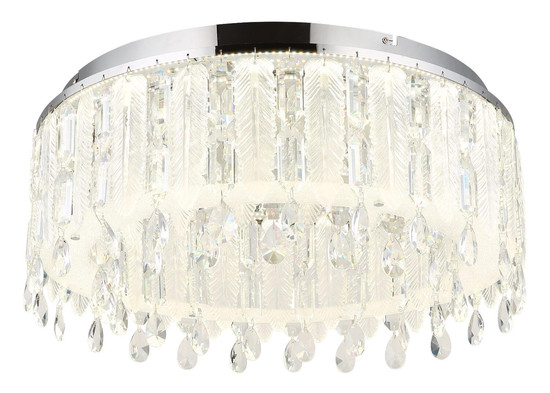 Globo LED Deckenleuchte Klunka 58W dimmbar Fernbedienung CCT warm-/tageslichtweiss Verchromt klar Metall K5 Kristalle Ø58,5cm
