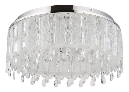 Globo LED Deckenleuchte Klunka 58W dimmbar Fernbedienung CCT warm-/tageslichtweiss Verchromt klar Metall K5 Kristalle Ø58,5cm