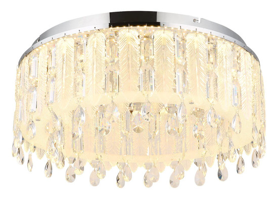 Globo LED Deckenleuchte Klunka 58W dimmbar Fernbedienung CCT warm-/tageslichtweiss Verchromt klar Metall K5 Kristalle Ø58,5cm