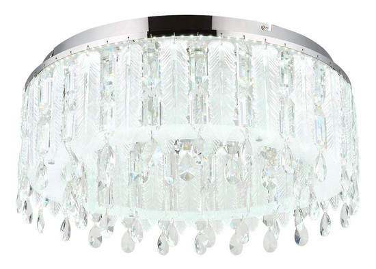 Globo LED Deckenleuchte Klunka 58W dimmbar Fernbedienung CCT warm-/tageslichtweiss Verchromt klar Metall K5 Kristalle Ø58,5cm