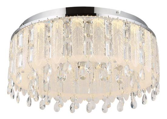 Globo LED Deckenleuchte Klunka 58W dimmbar Fernbedienung CCT warm-/tageslichtweiss Verchromt klar Metall K5 Kristalle Ø58,5cm